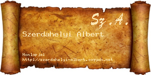 Szerdahelyi Albert névjegykártya